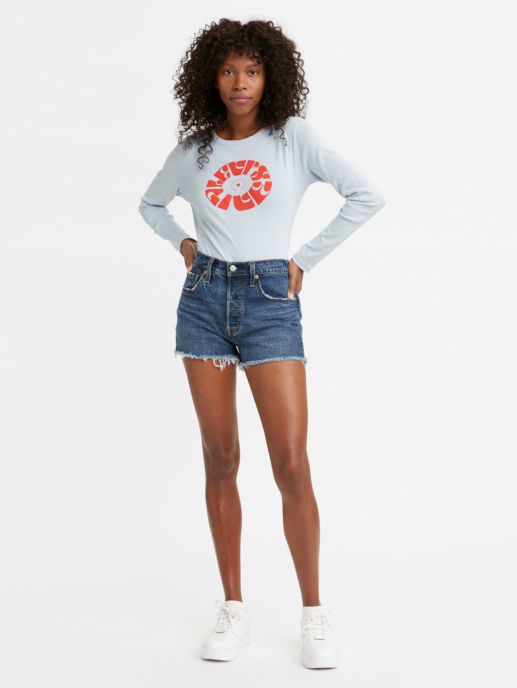 Levi's® 女士 501® Original 高腰牛仔短褲