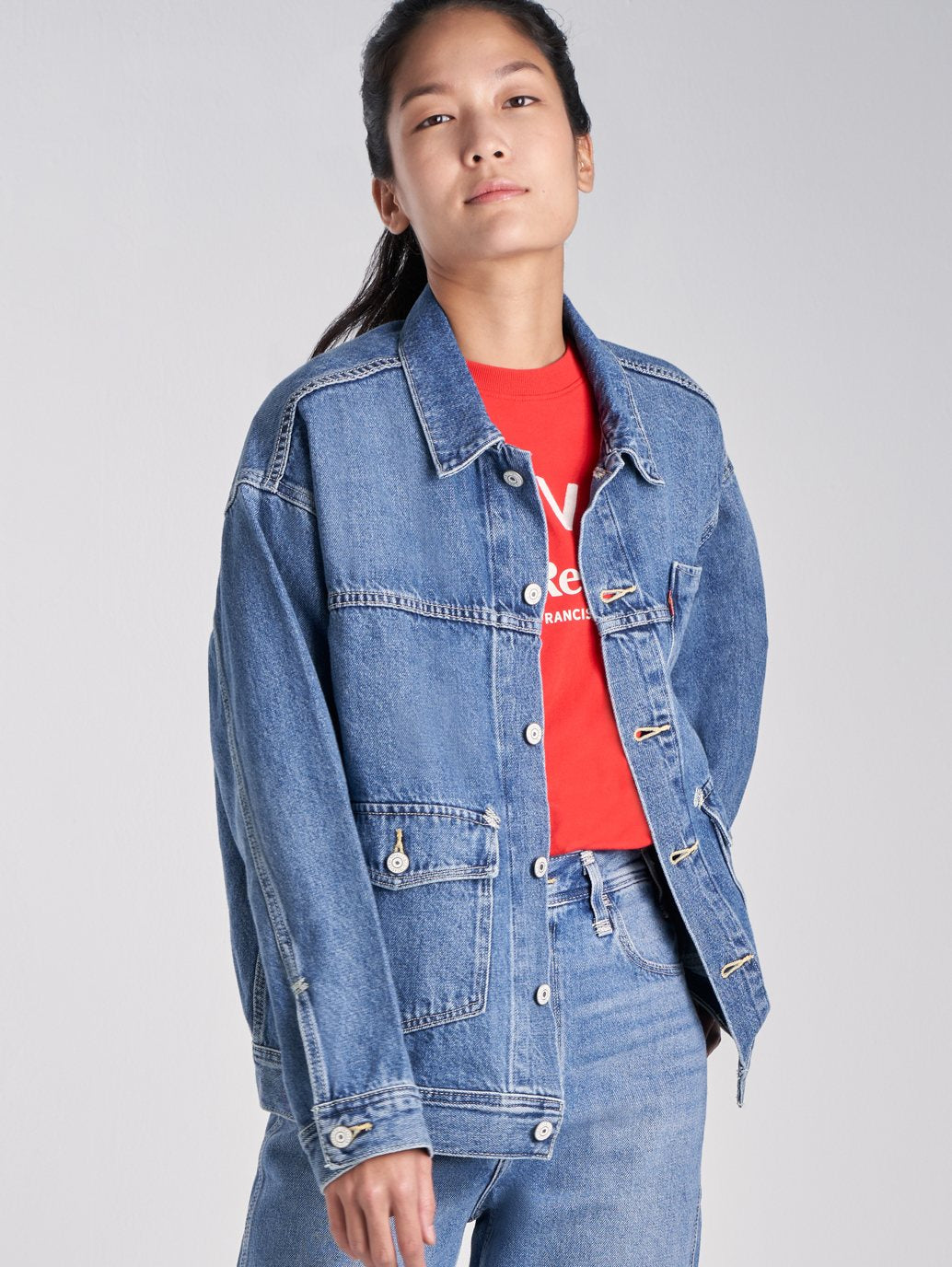 Levi's® 紅色女用卡車司機夾克