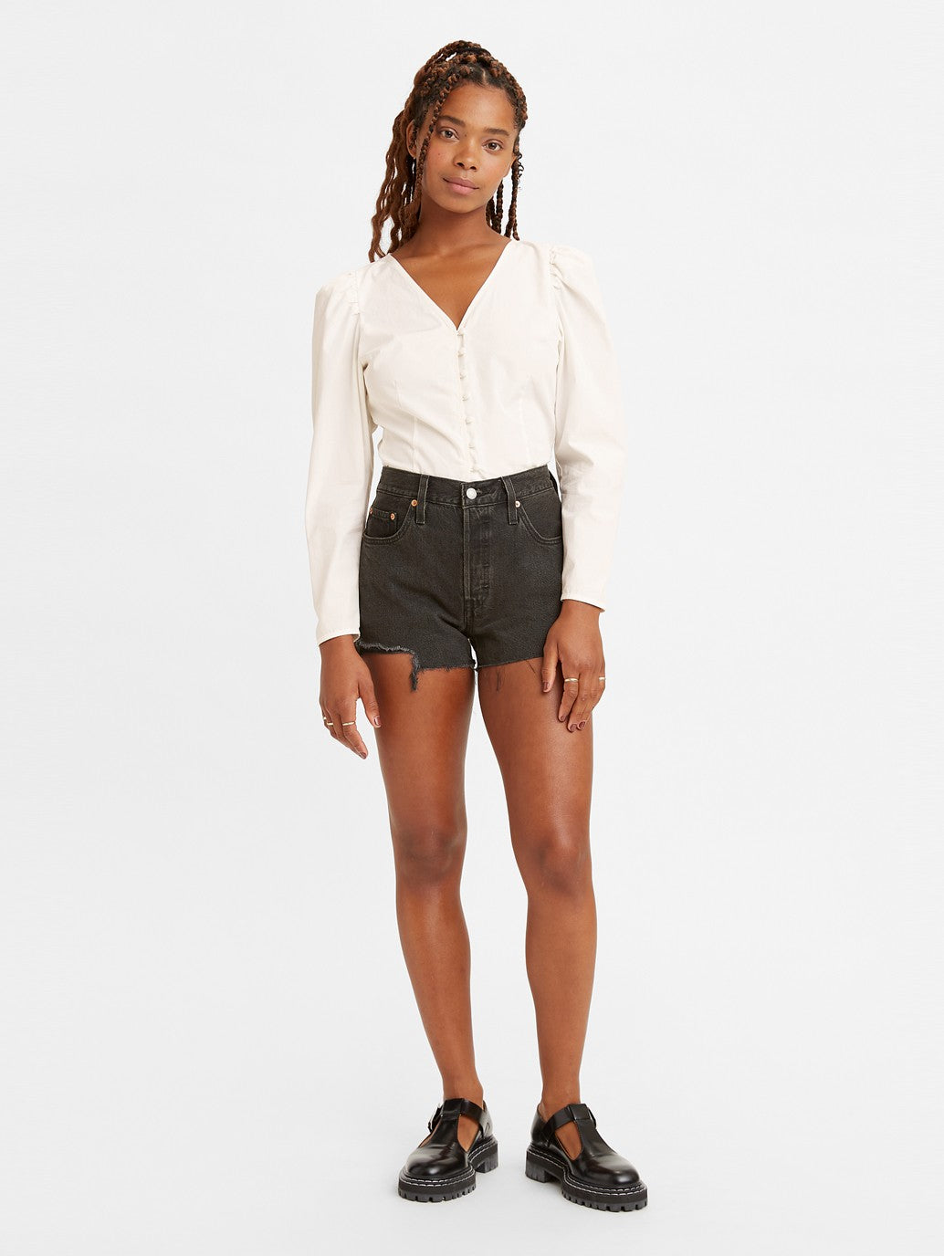 Levi's® 女士 501® 原創高腰牛仔短褲