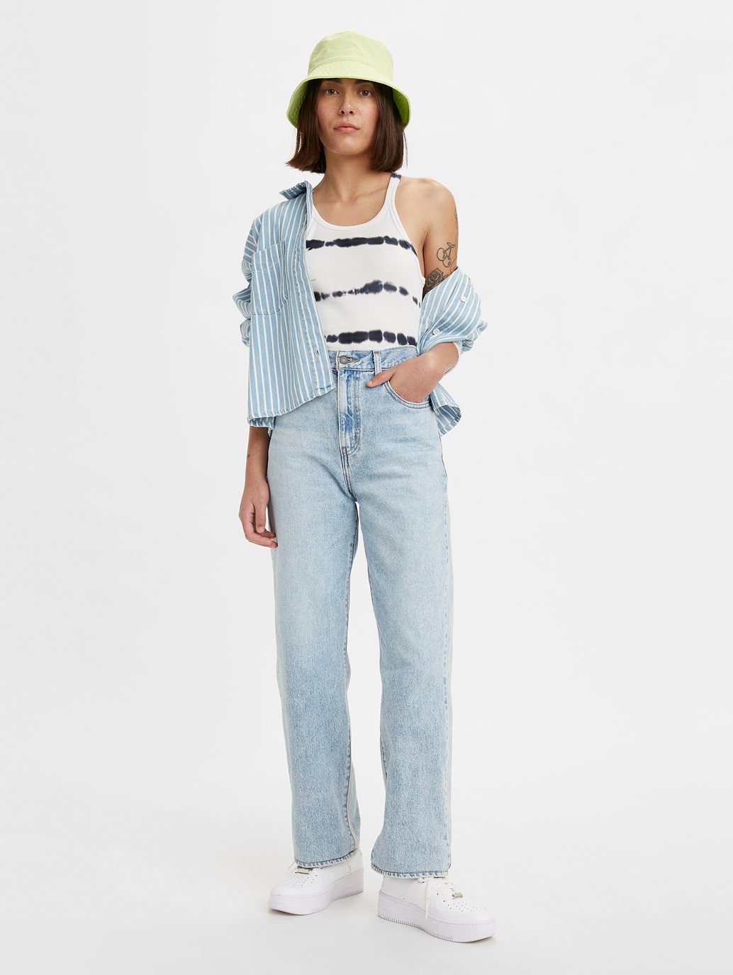 Levi's® 女款高腰直筒牛仔褲