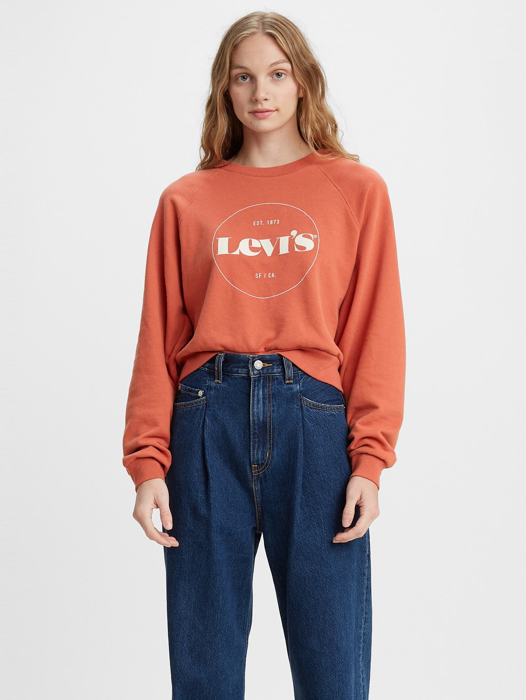 Levi's® 女士復古插肩圓領運動衫