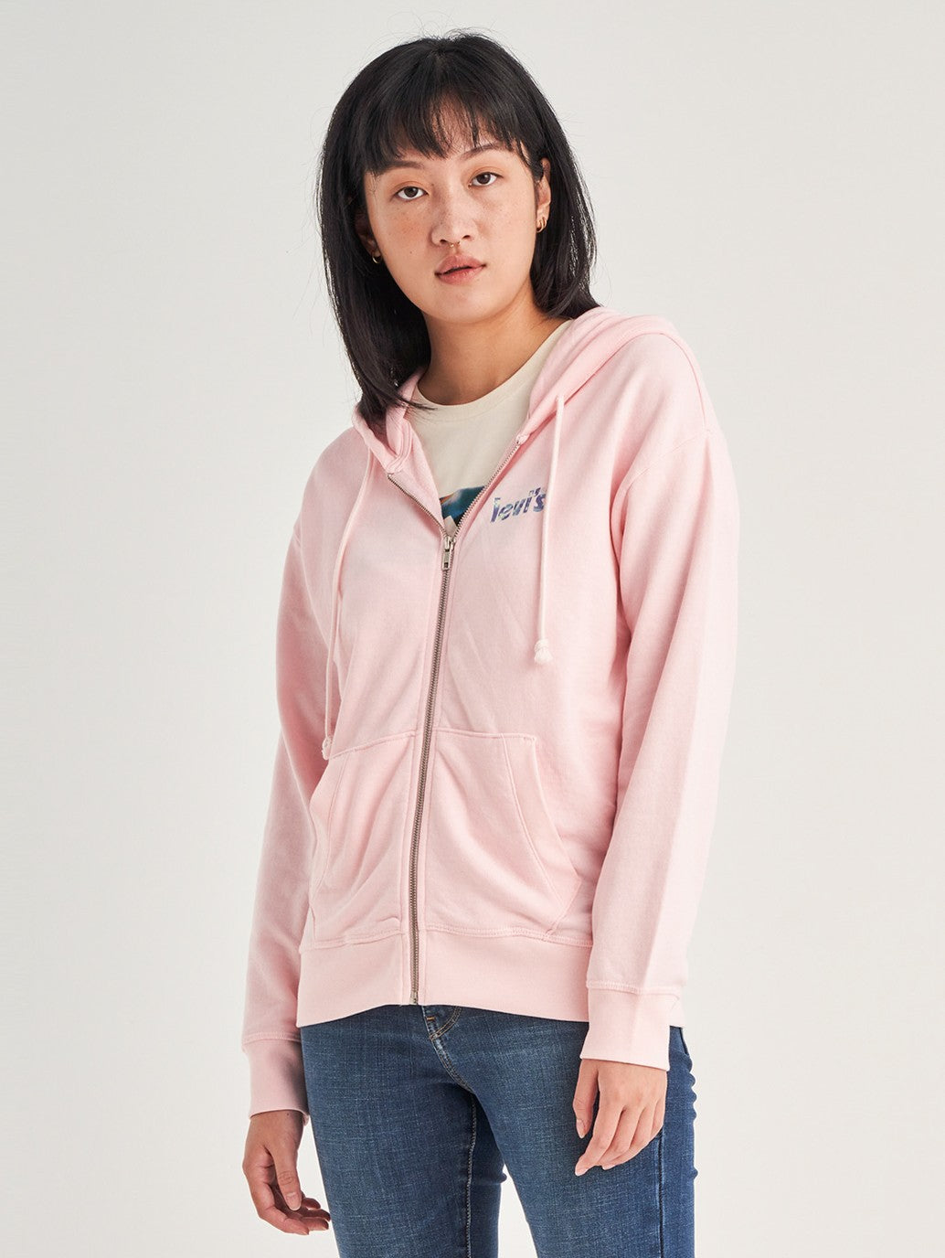 Levi's® 女士圖案常規版型拉鍊連帽衫