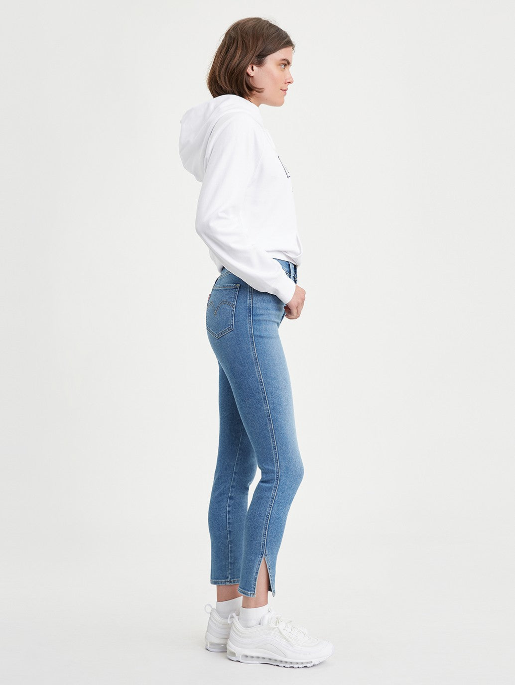 Levi's® 721 露扣高腰緊身九分牛仔褲
