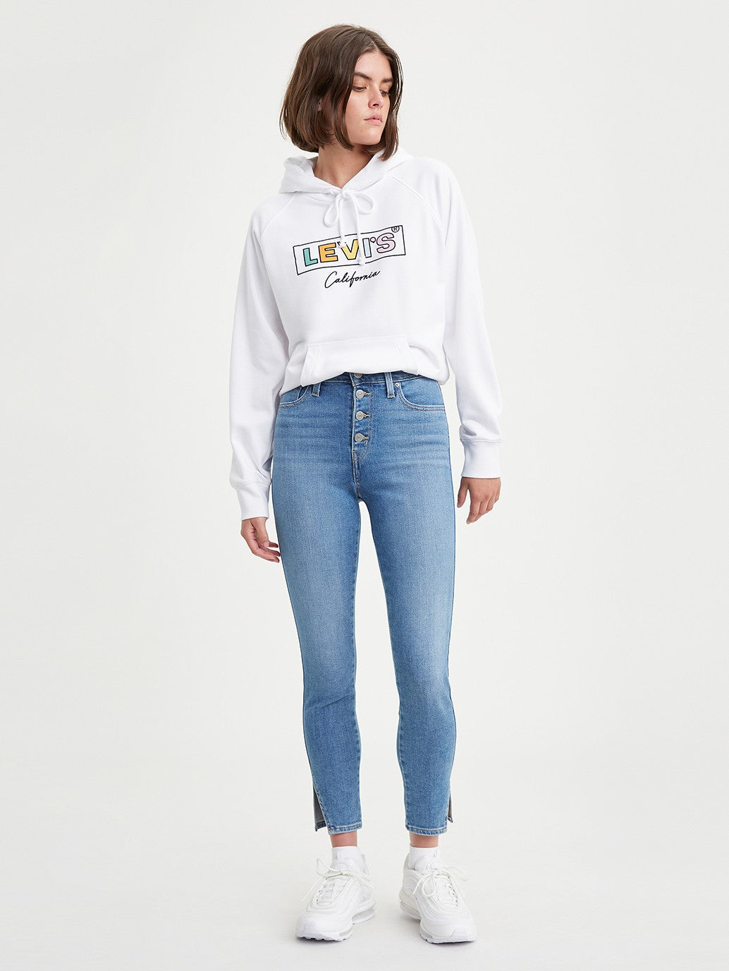 Levi's® 721 露扣高腰緊身九分牛仔褲