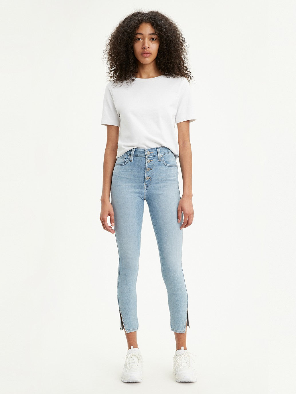 Levi's® 721 露扣高腰緊身九分牛仔褲