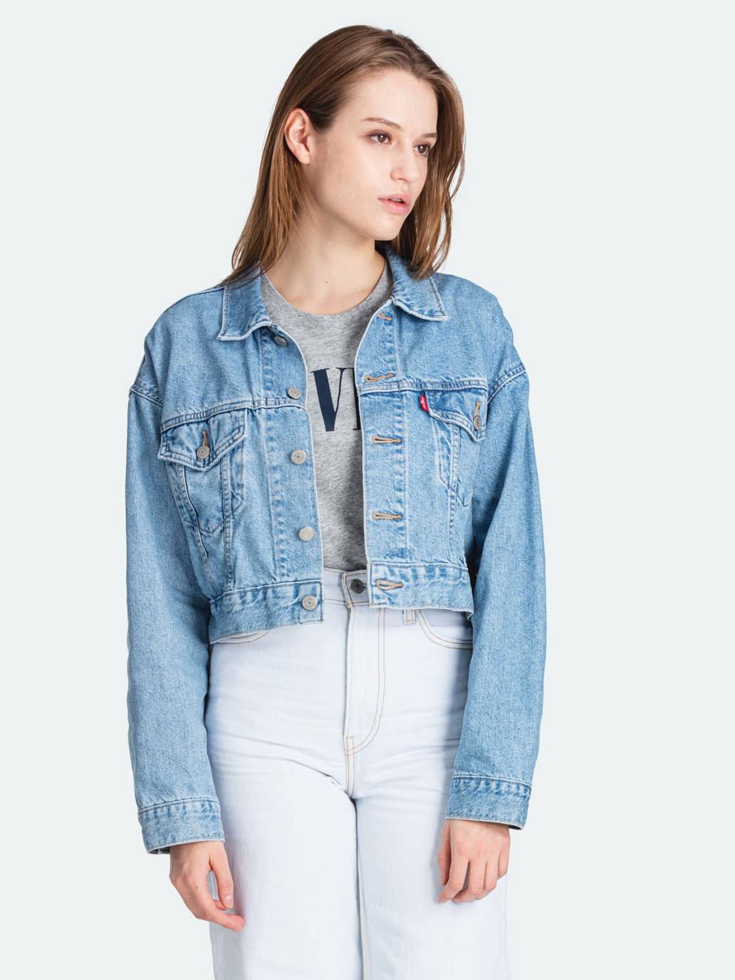 Levi's® Cropped Dad Trucker Jacket