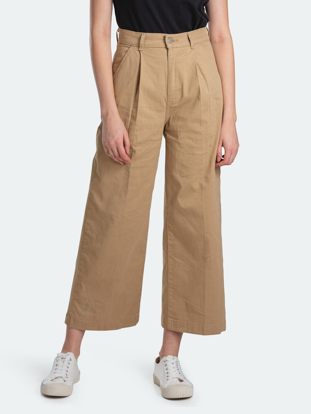 Levi's® 褶襉闊腿斜紋棉布褲
