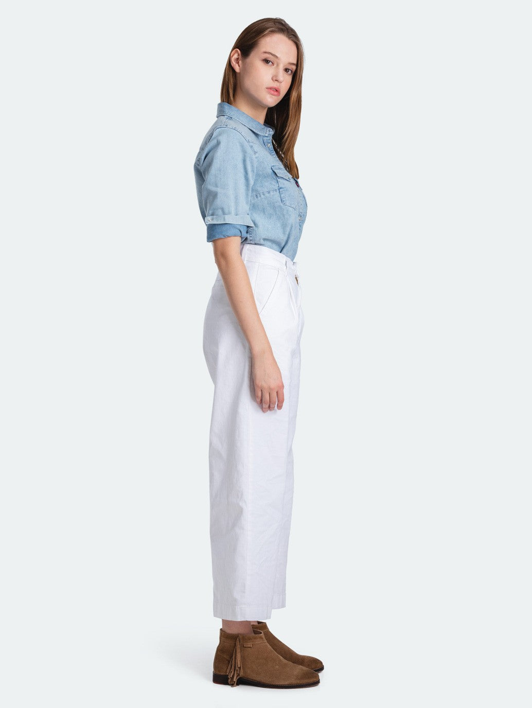 Levi's® 褶襉闊腿斜紋棉布褲