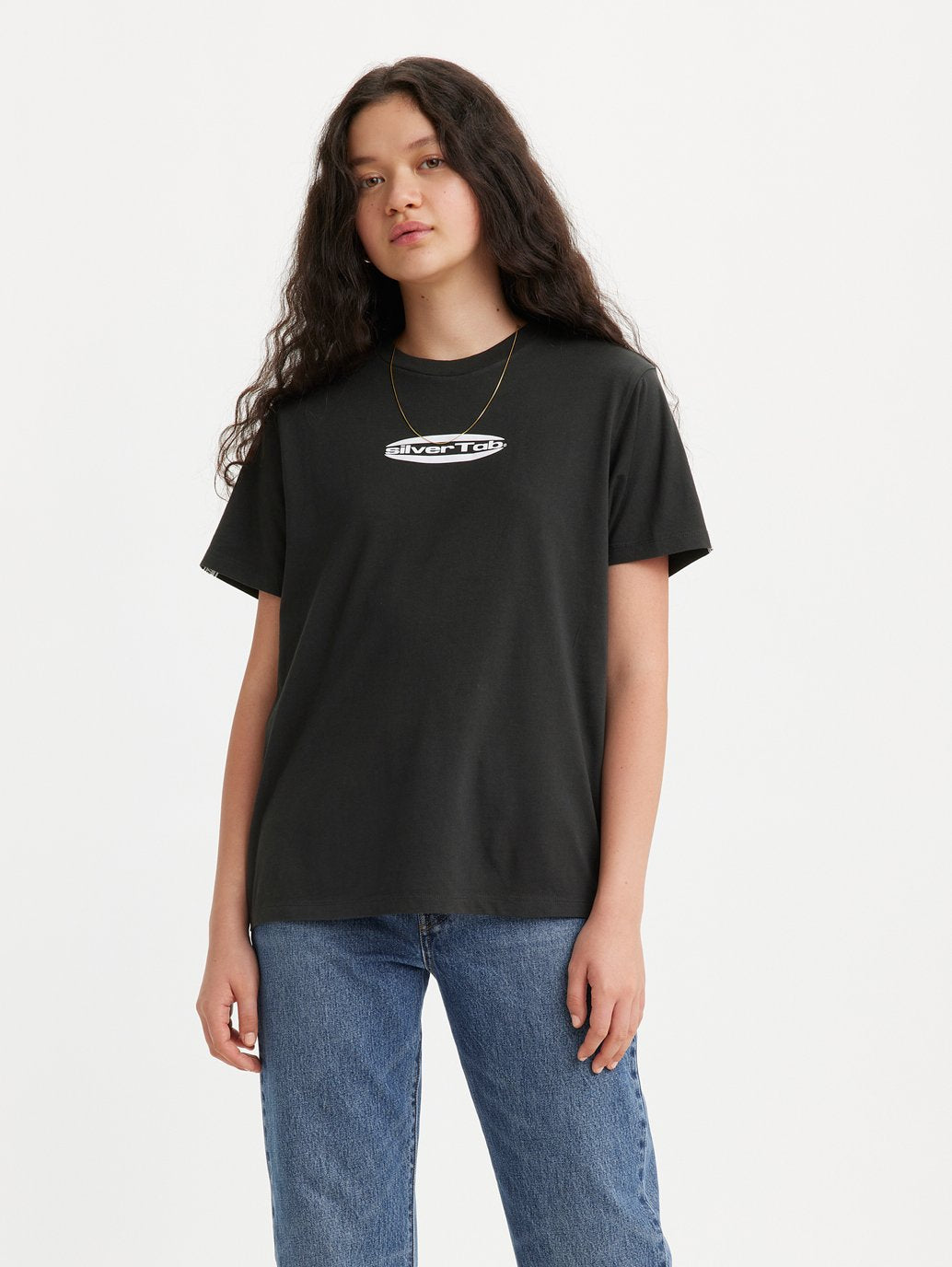 Levi's® Silvertab® 女用黑色圖案 T 卹