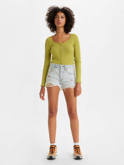 Levi's® 女士 501® 原創高腰牛仔短褲