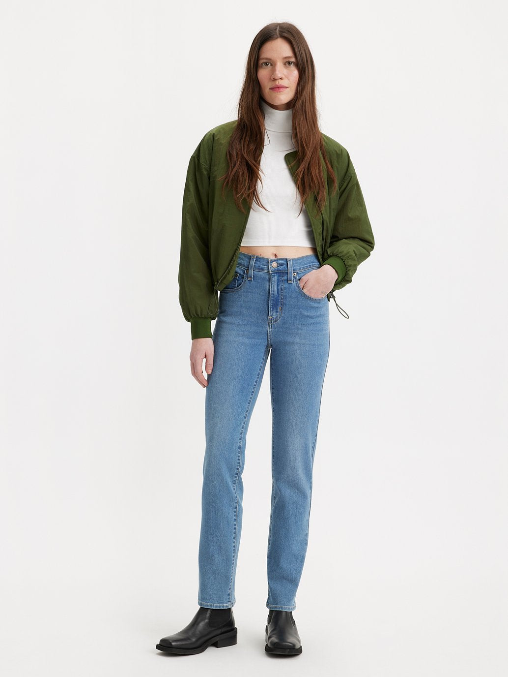 Levi's® 女式 724 高腰直筒九分牛仔褲