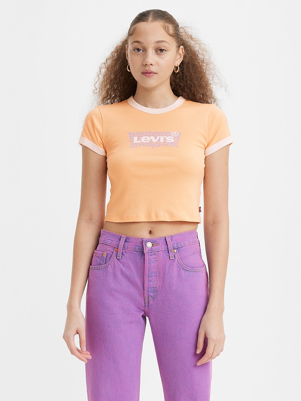 Levi's® 女用圖案 Ringer 迷你 T 卹