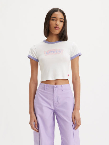 Levi's® 女用圖案 Ringer 迷你 T 卹