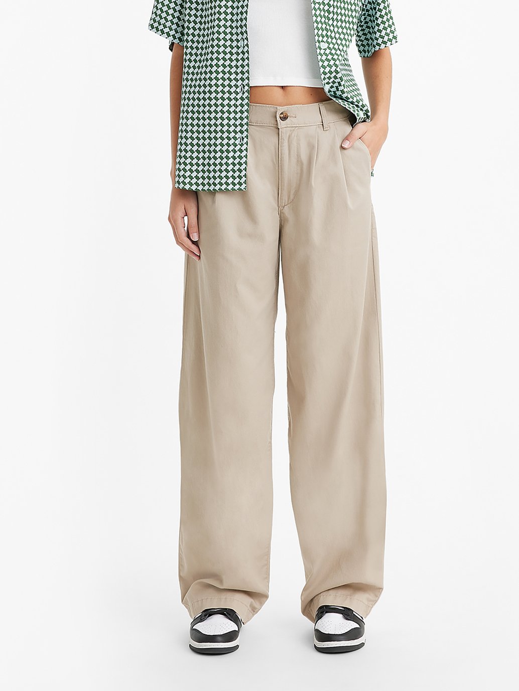 Levi's® 女款高腰褶襉長褲