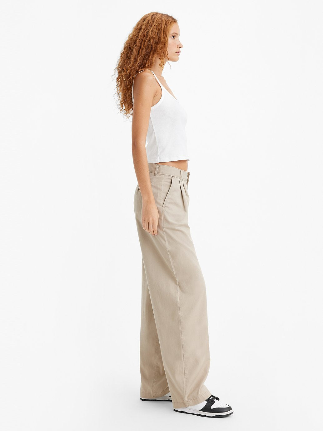 Levi's® 女款高腰褶襉長褲