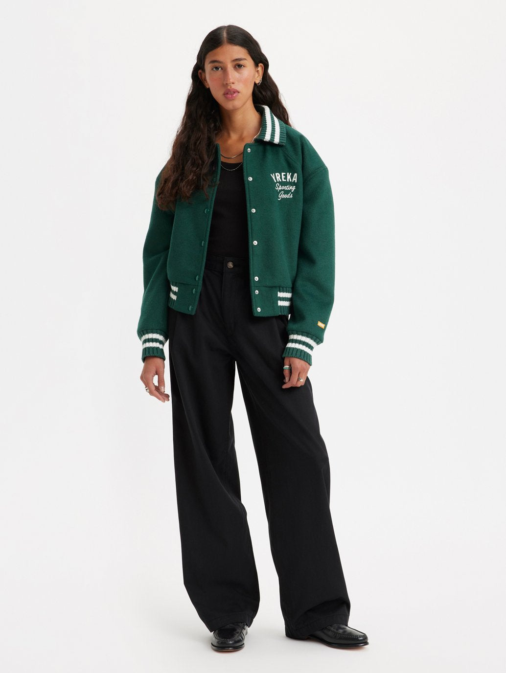 Levi's® 女款高腰褶襉長褲