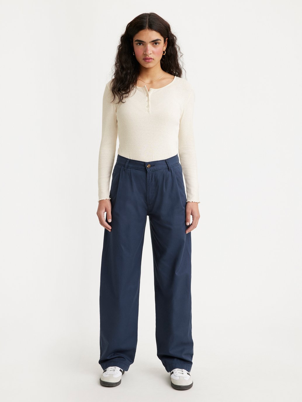 Levi's® 女款高腰褶襉長褲