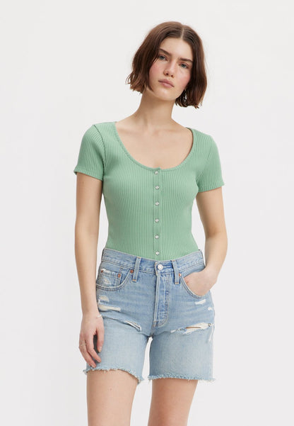 Levi's® 女款短袖 Britt 前按扣上衣
