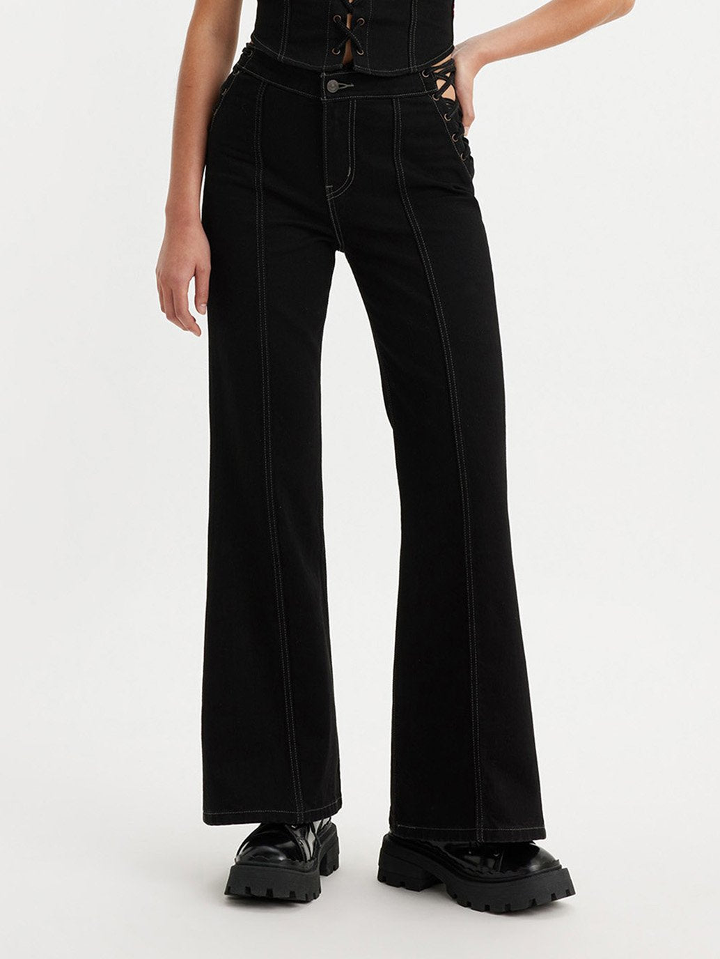Levi's® x Barbie Ferreira Lace-Up Flare Jeans