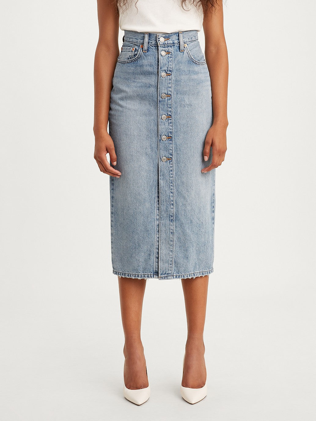 Levi's® 正面扣環中長裙