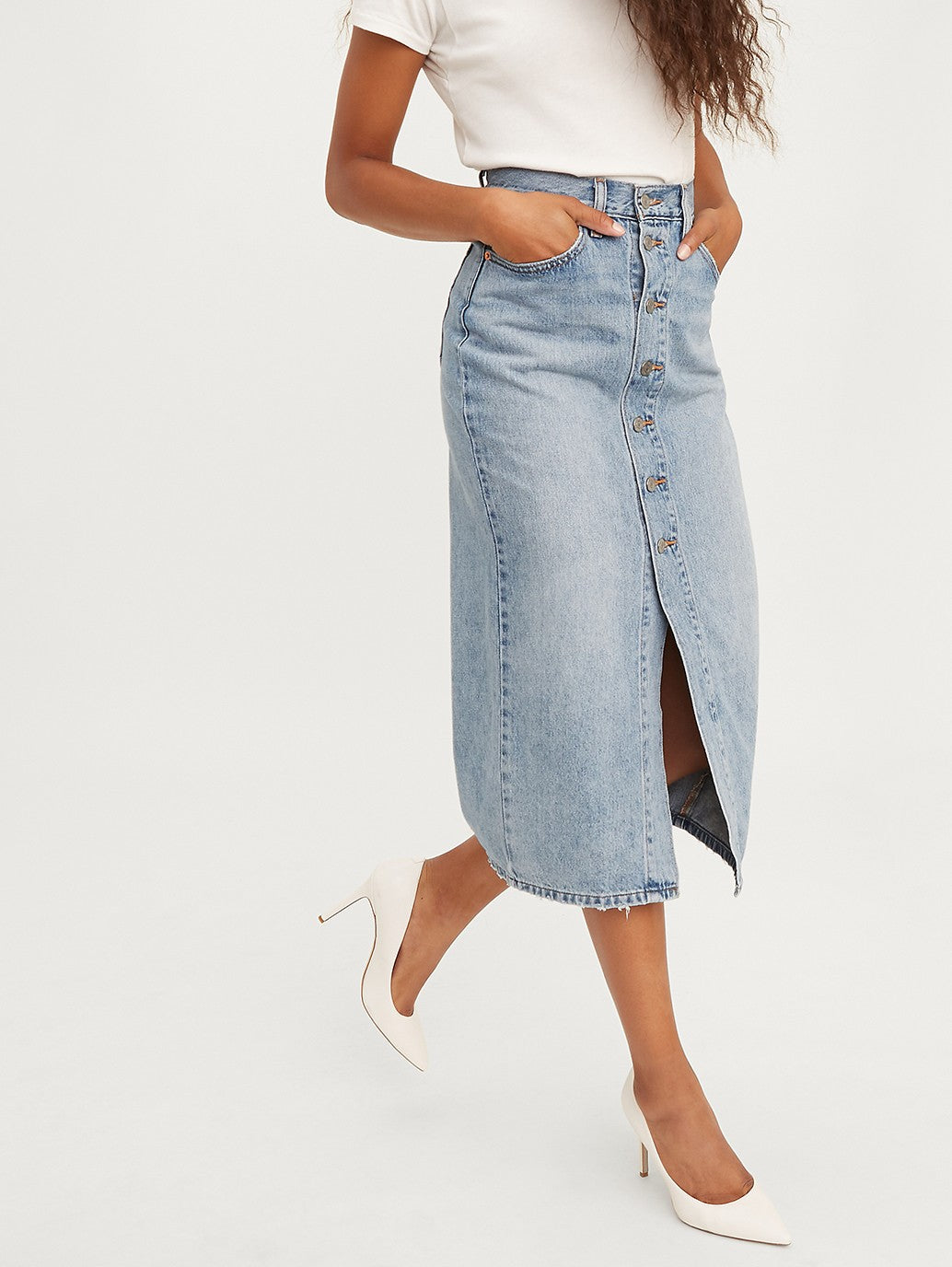Levi's® 正面扣環中長裙