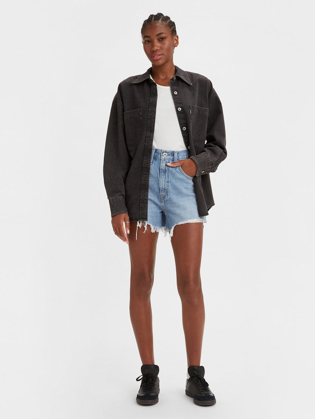 Levi's® 女款 SilverTab™ 高腰媽媽短褲