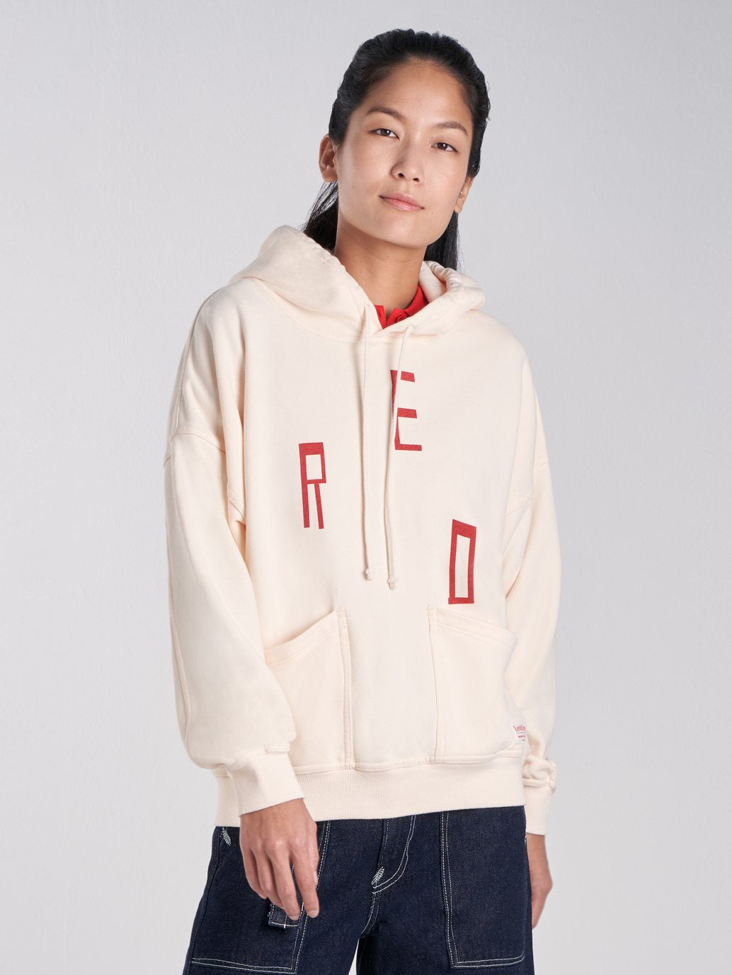 Levi's® 紅色女式圖案連帽衫
