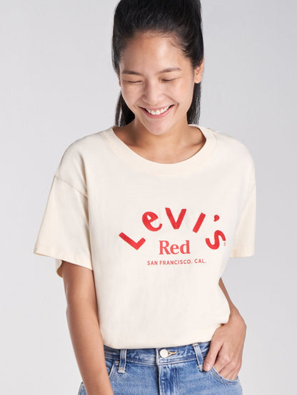 Levi's® 紅色女式短袖男友風 T 卹