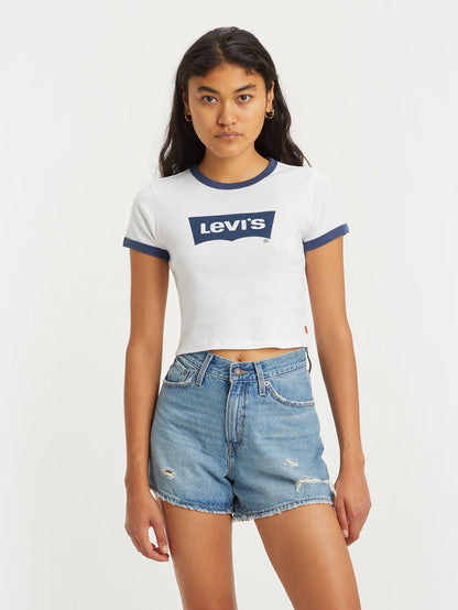 Levi's® 女用圖案 Ringer 迷你 T 卹
