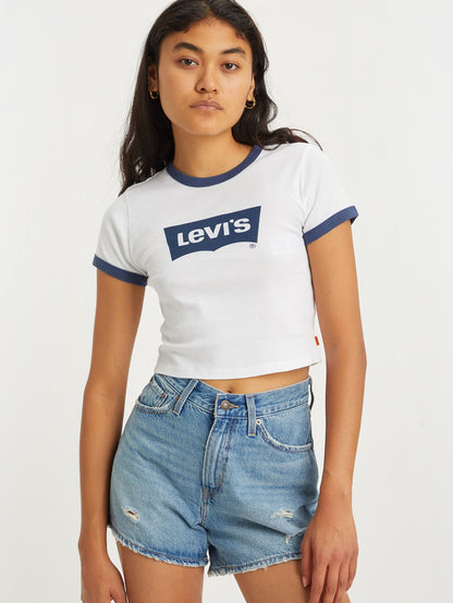 Levi's® 女用圖案 Ringer 迷你 T 卹