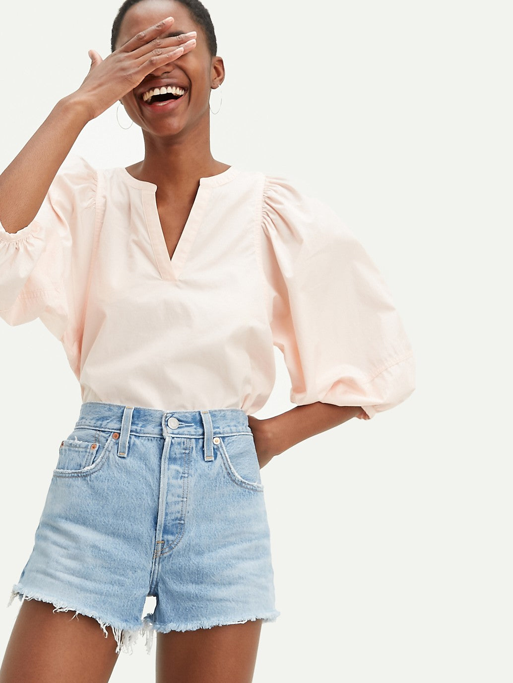 Levi's® 女士 501® 原創高腰牛仔短褲