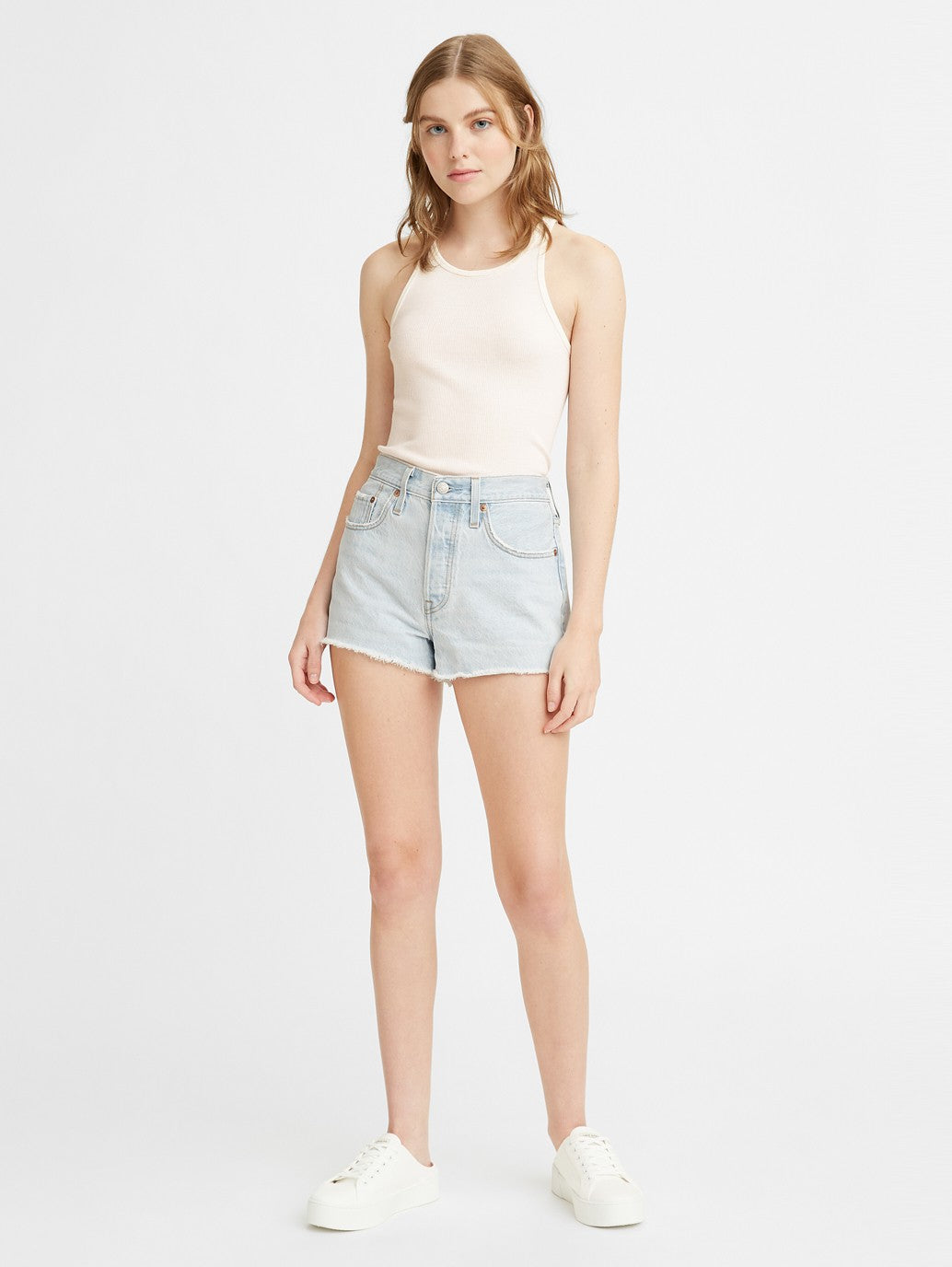 Levi's® 女士 501® 原創高腰牛仔短褲