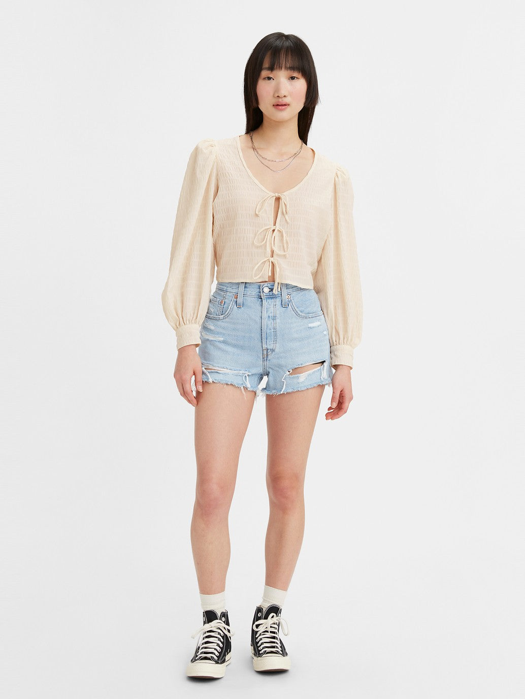 [NewJeans HANNI 所穿] Levi's® 女士 501® 原創高腰牛仔短褲