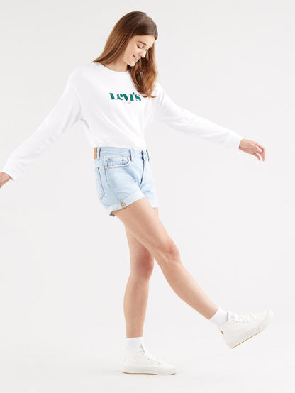 Levi's® 女士 501® Original 高腰長牛仔褲短褲