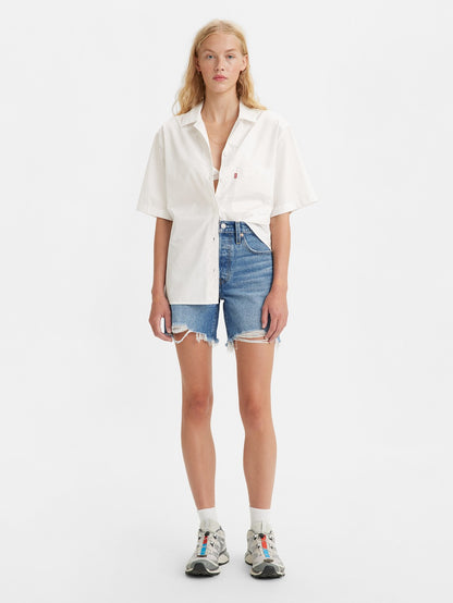 Levi's® 女士 501® Original 高腰中大腿牛仔短褲