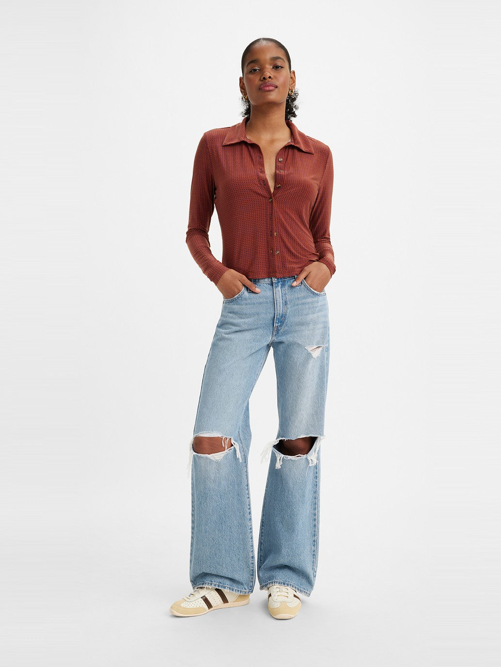 Levi's® 女用寬鬆微喇牛仔褲