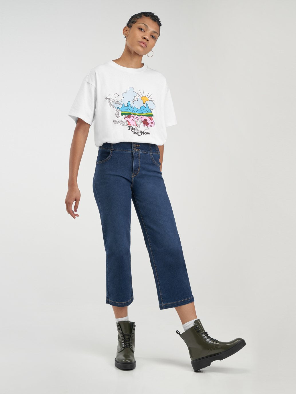 Levi's® 女款 Corset Revel 塑形九分闊腿牛仔褲