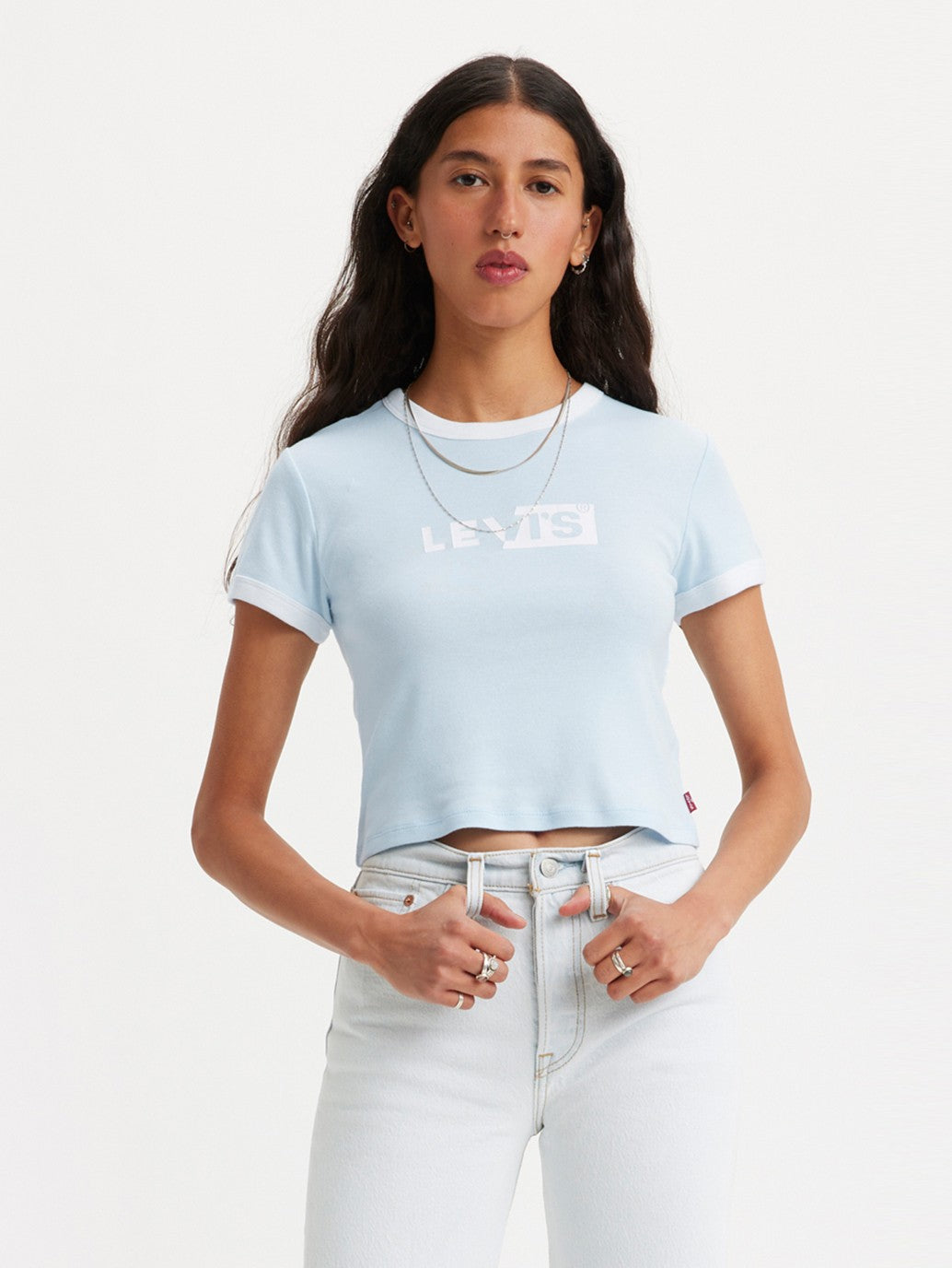 Levi's® 女用圖案 Ringer 迷你 T 卹