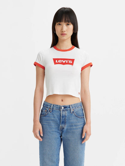 Levi's® 女用圖案 Ringer 迷你 T 卹