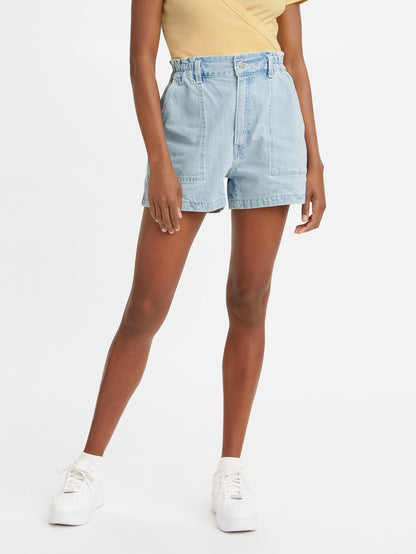 Levi's® 女士高腰 A 字牛仔短褲