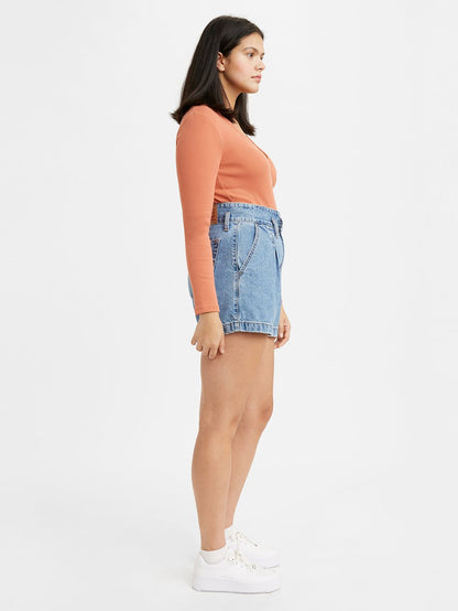 Levi's® 女款高腰媽媽牛仔褲短褲