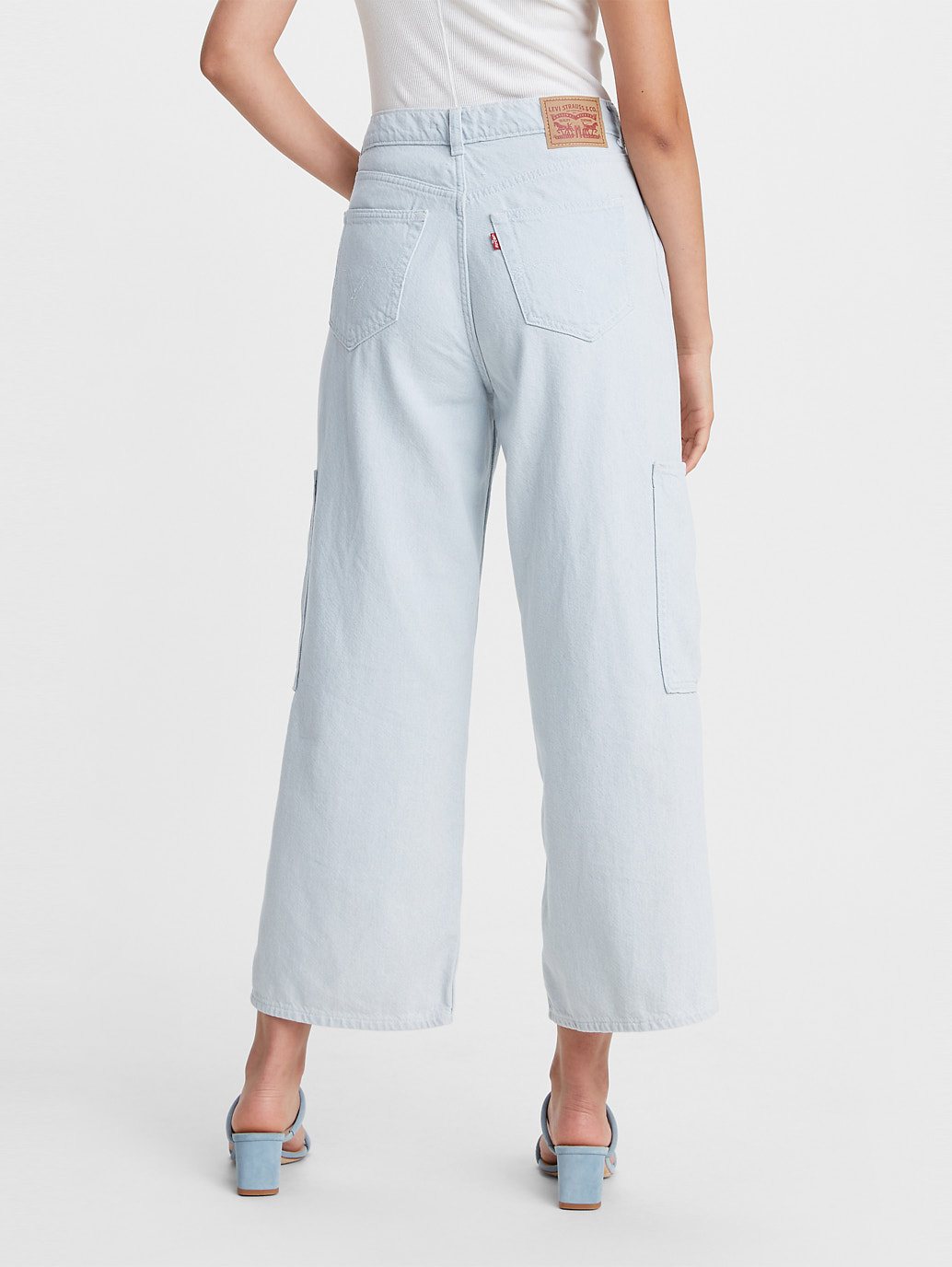Levi's® 女款高腰寬腿九分實用牛仔褲