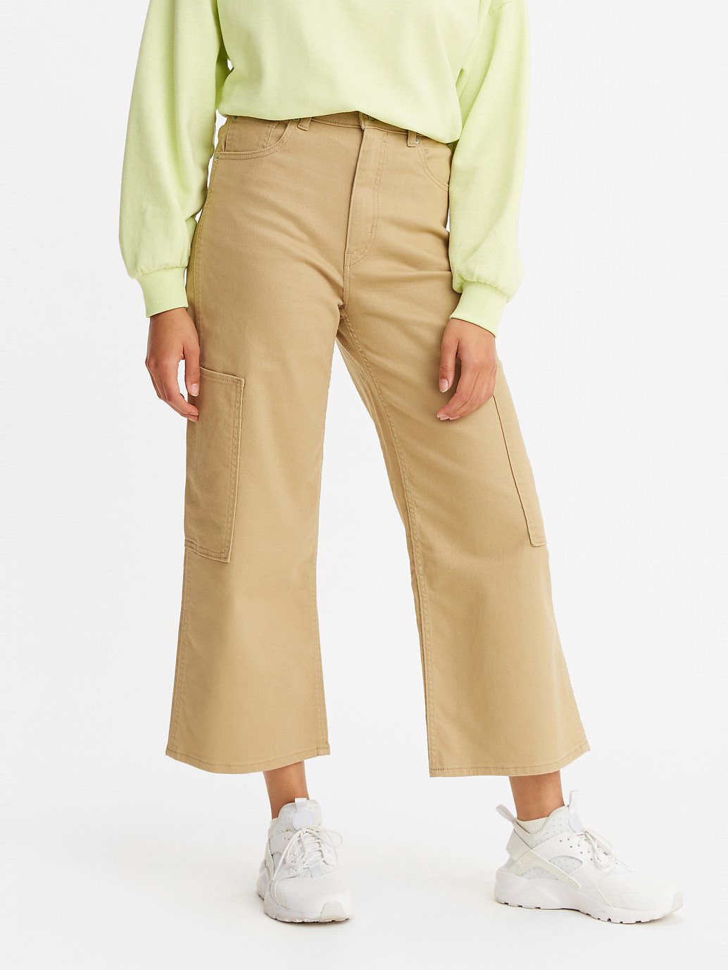 Levi's® 女款高腰寬腿九分實用褲