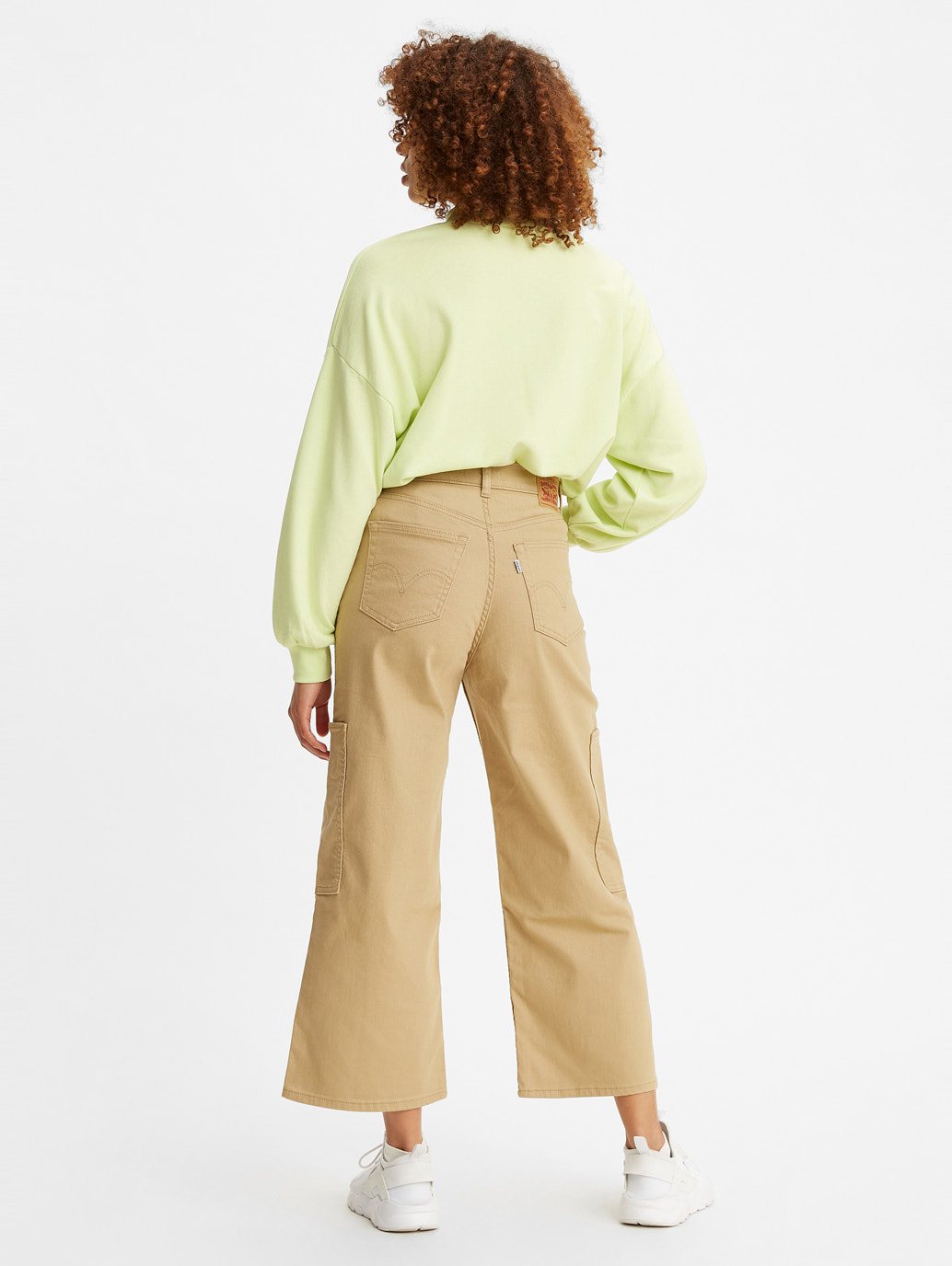 Levi's® 女款高腰寬腿九分實用褲