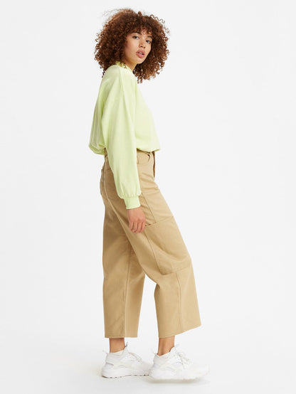 Levi's® 女款高腰寬腿九分實用褲