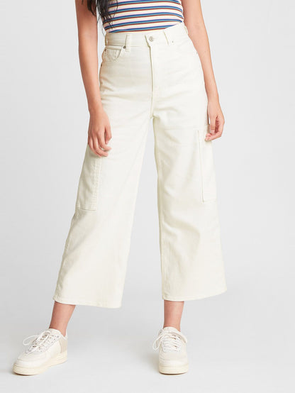 Levi's® 女款高腰寬腿九分實用褲