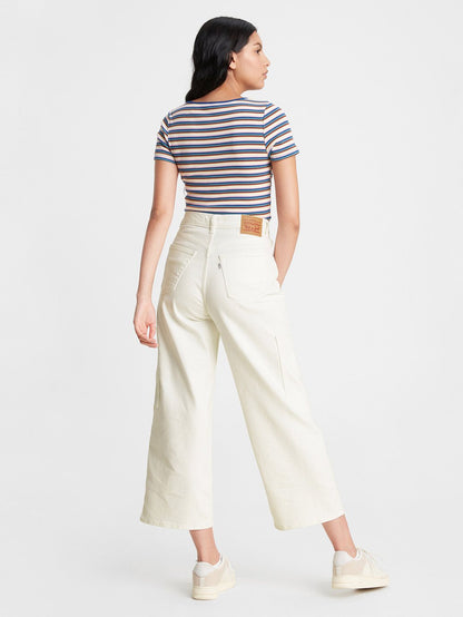 Levi's® 女款高腰寬腿九分實用褲