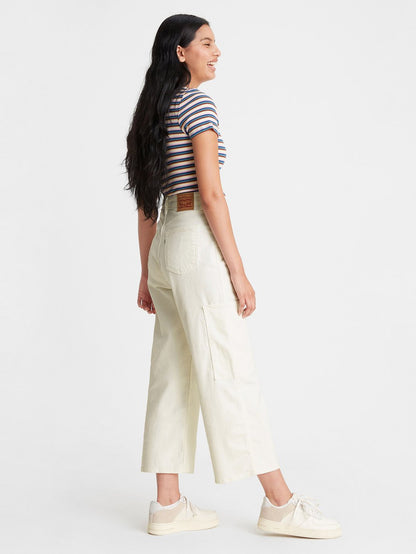 Levi's® 女款高腰寬腿九分實用褲