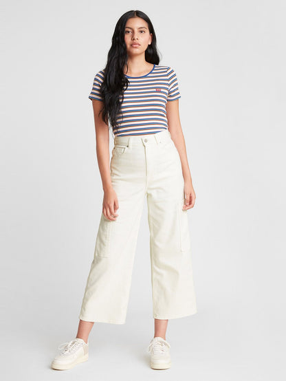 Levi's® 女款高腰寬腿九分實用褲