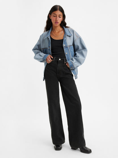Levi's® 女款 Ribcage 寬腿牛仔褲